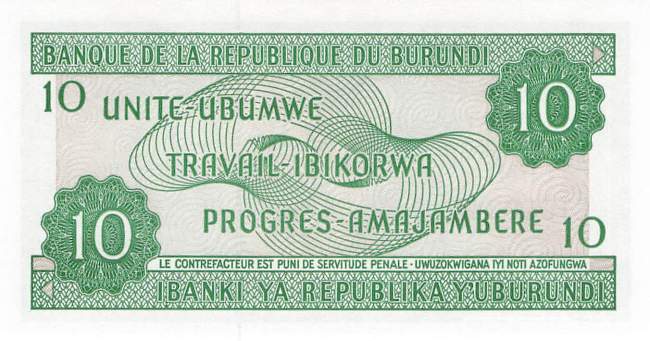 Burundi p33e 10 Francs 2005